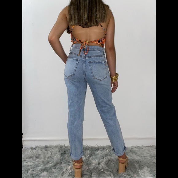 Vibrant Light Stone Mom Jean - Picture 2 of 2